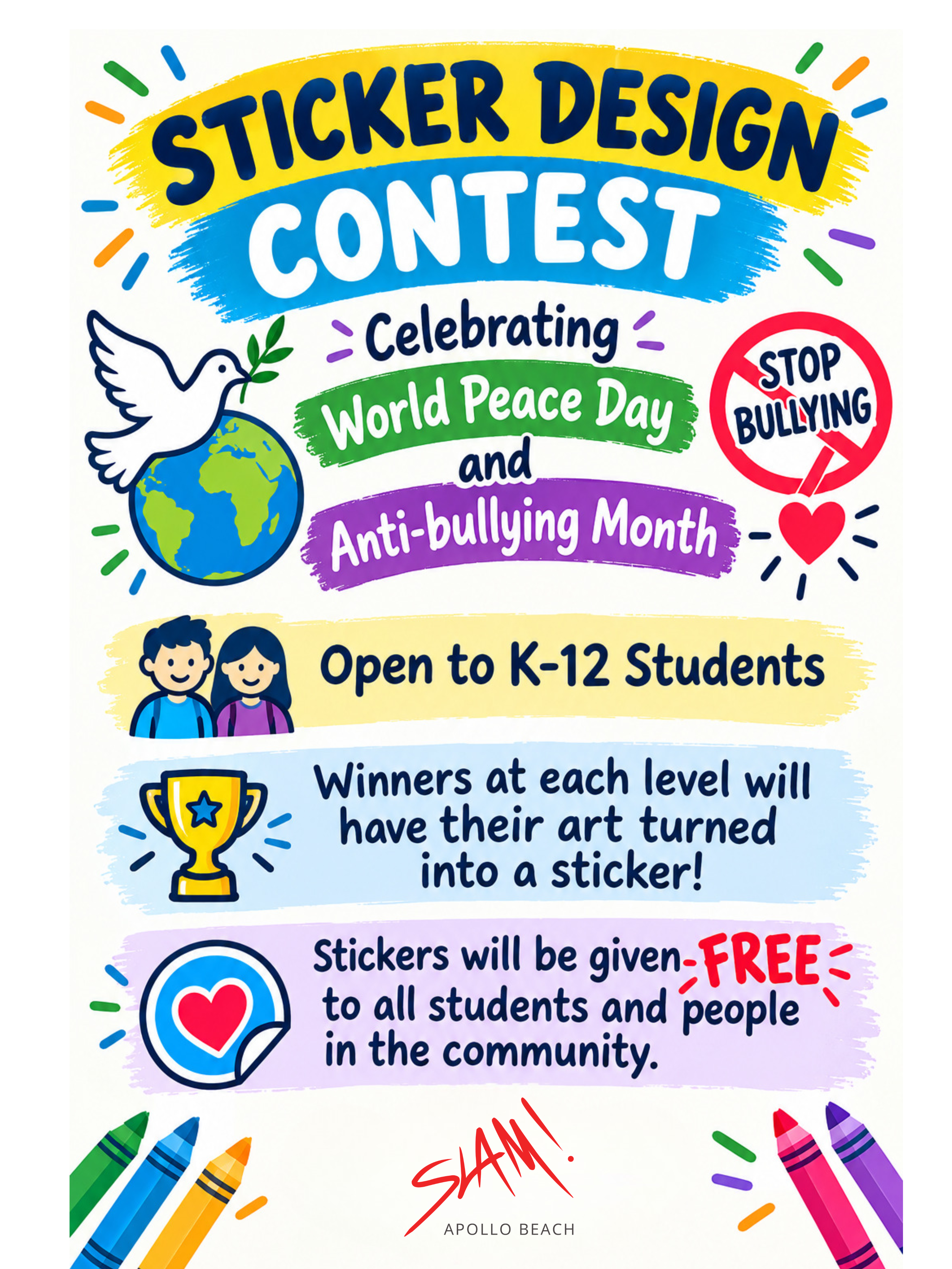 Anti-Bullying Sticker Contest for SLAM Apollo Beach Students campaign photo, 4 of 5