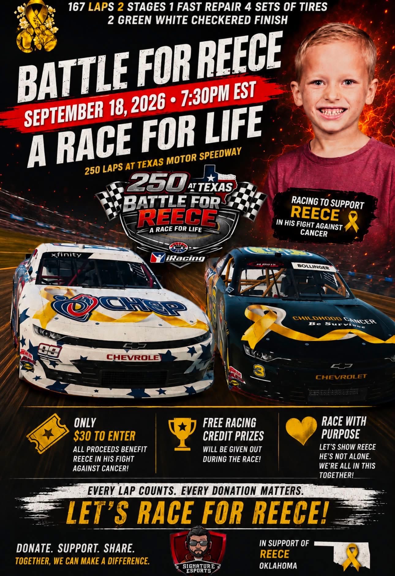 Racing for Reece Handley Thackerville, Oklahoma campaign photo, 2 of 5