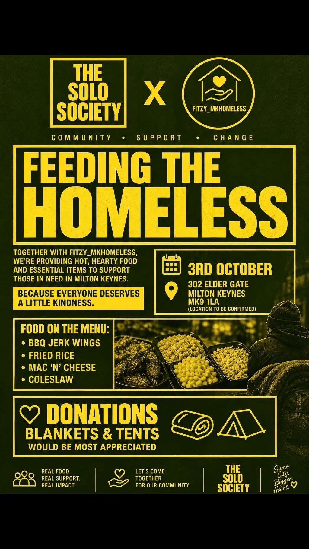TheSoloSociety, Supporting people experiencing homelessnes campaign photo, 2 of 4