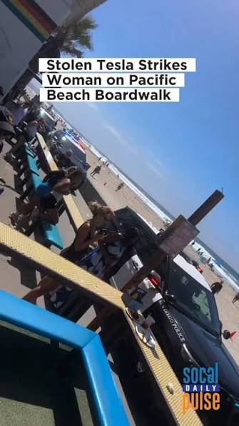 Stolen Tesla on Pacific Beach injures OPG member campaign photo, 6 of 7