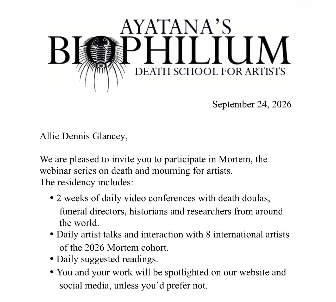 Support Allie’s Artistic Growth at MORTEM Online Residency campaign photo, 7 of 8