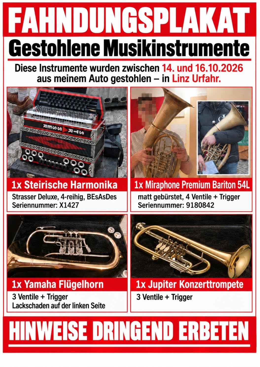 Instrumente Diebstahl Jungmusiker campaign photo, 4 of 5