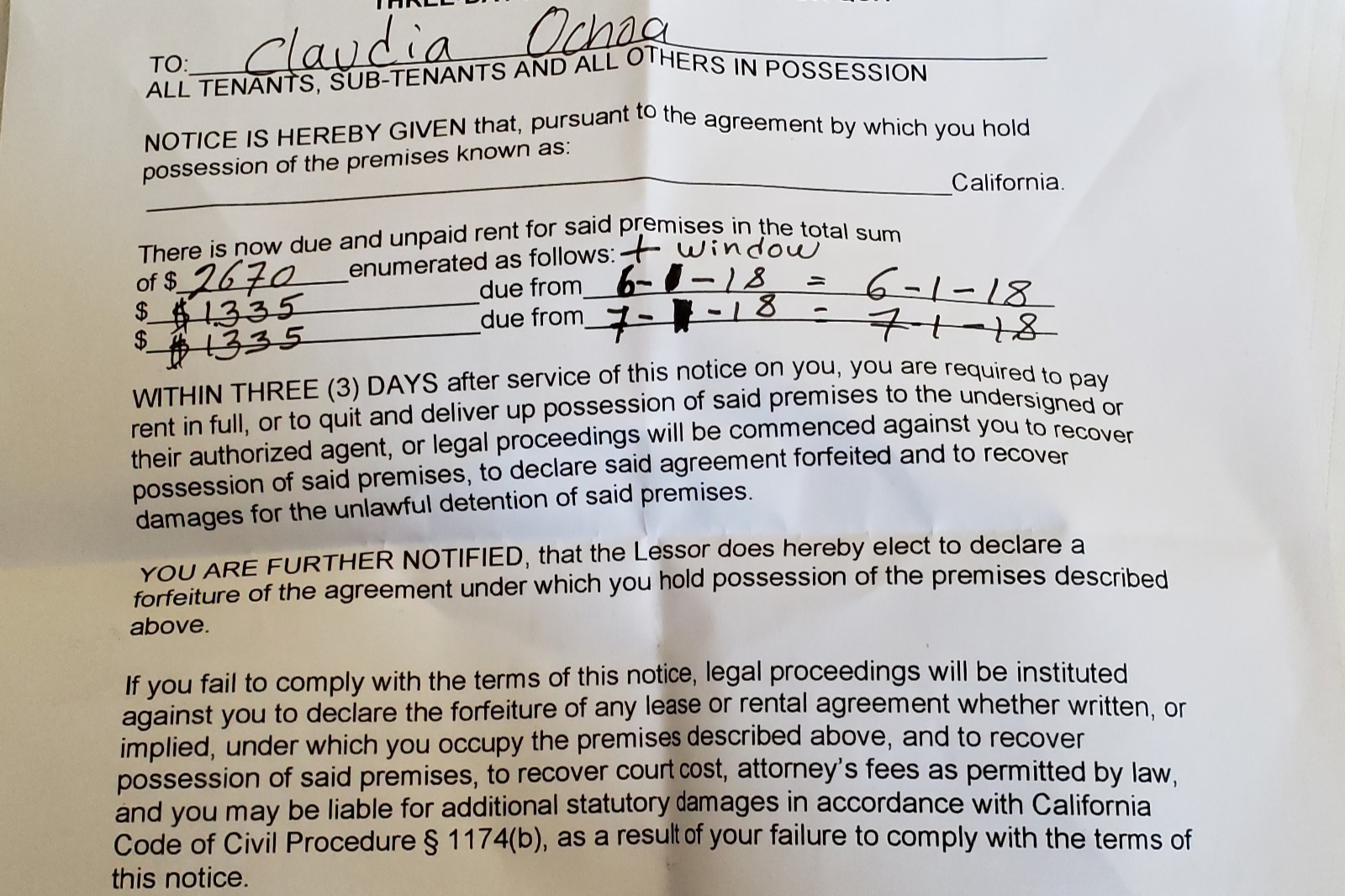 fundraiser by maritza martinez 3 day notice to pay rent or quit