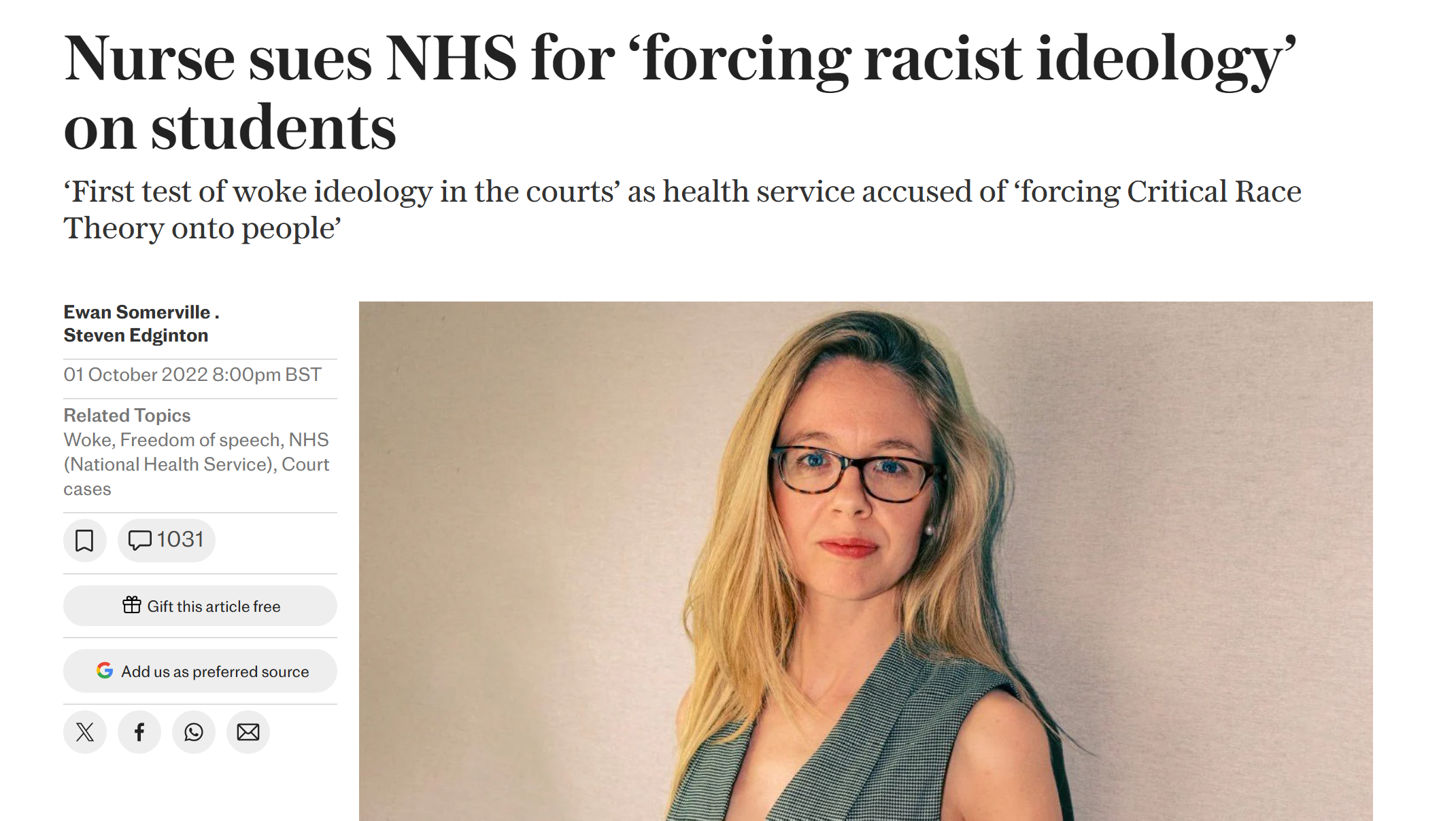 Fundraiser by Amy Gallagher : I'm Suing the NHS for Anti-White Racism