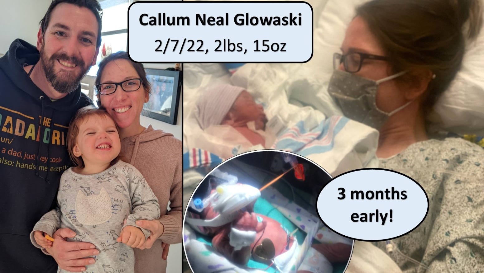 Preemie baby Callum & family need our support! photo