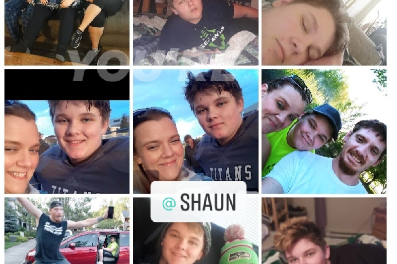 Help childhood cancer victim 16 yr Shaun family photo