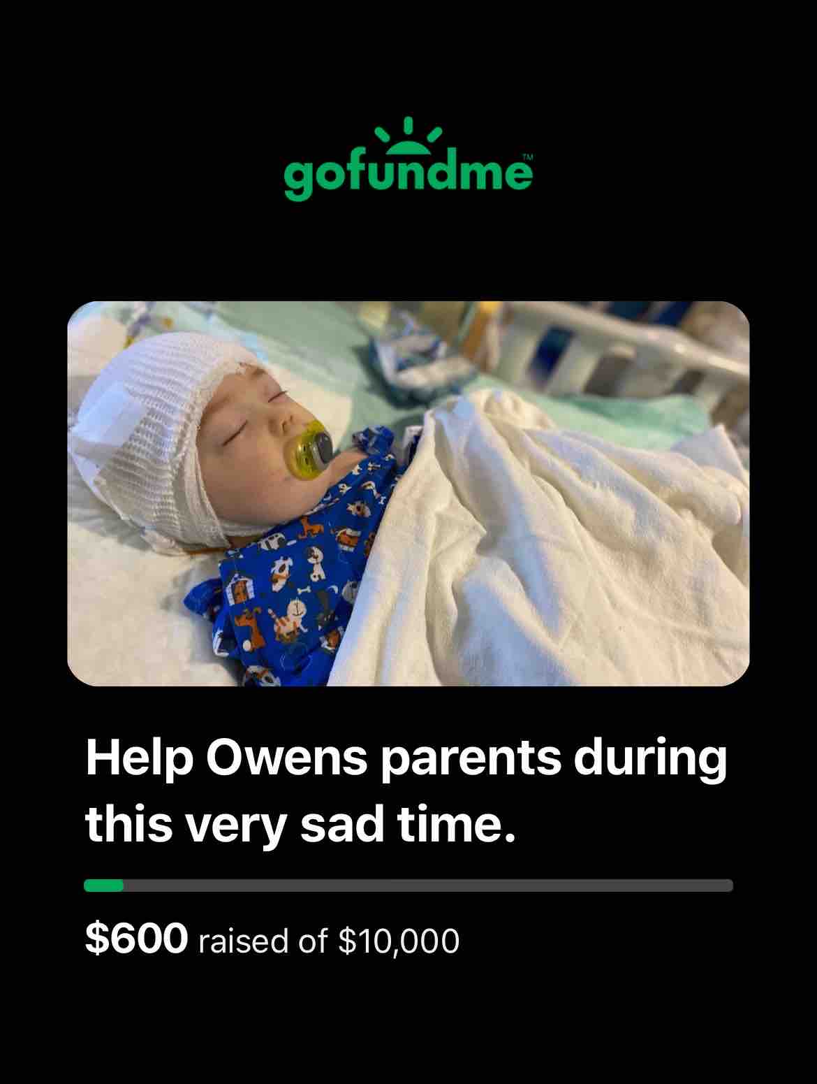 Help Owens parents during this very sad time. photo
