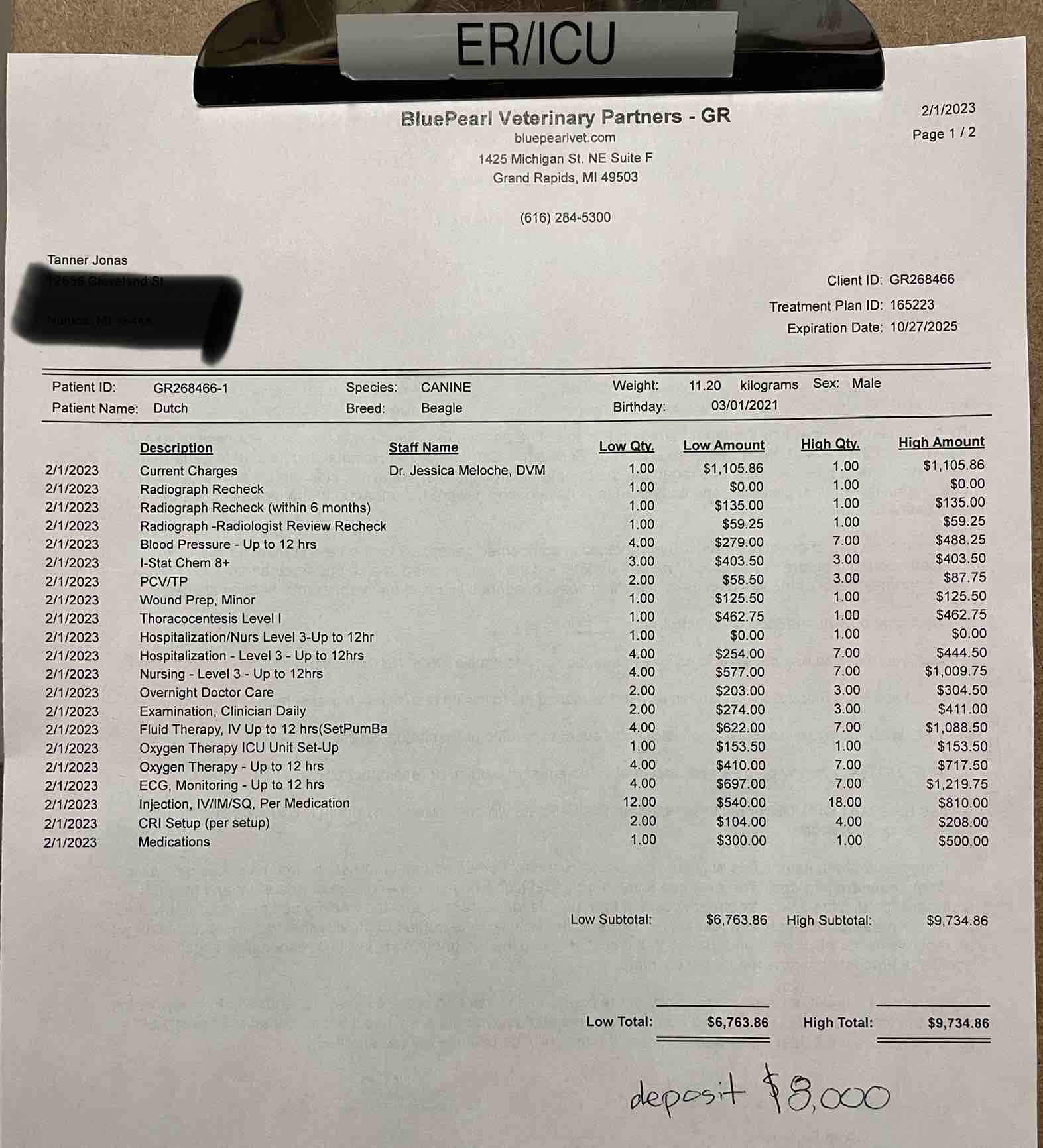 Fundraiser for Lexi Veenstra by Tanner Jonas Dutch’s Emergency Vet Bill