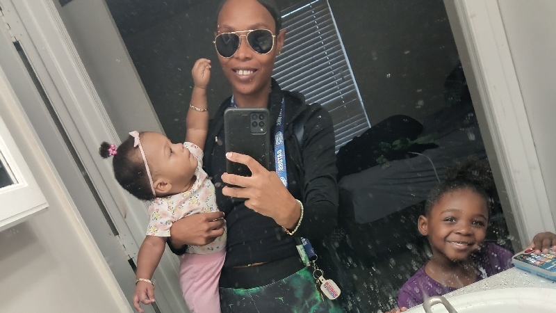 Erika and her girls forever home photo