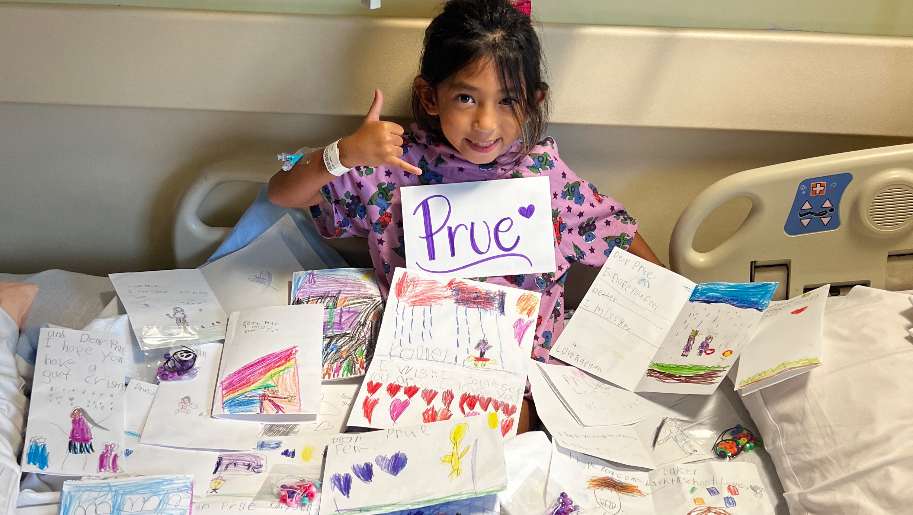 Prue and her family with her medical journey photo