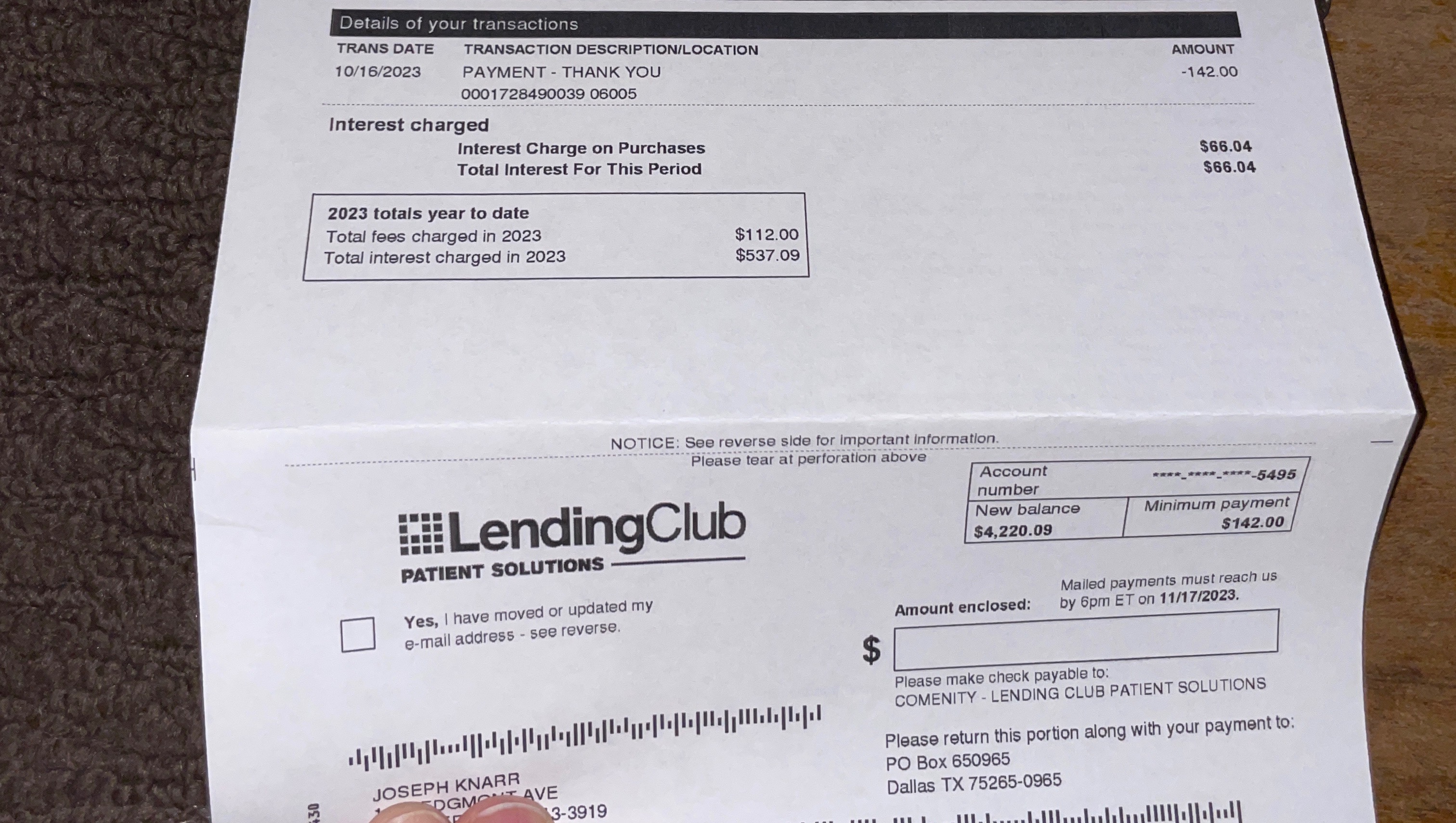 Lending Club Patient Solutions Payment - u8dg6dq