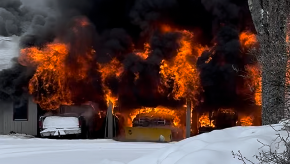 Equipment shed fire photo