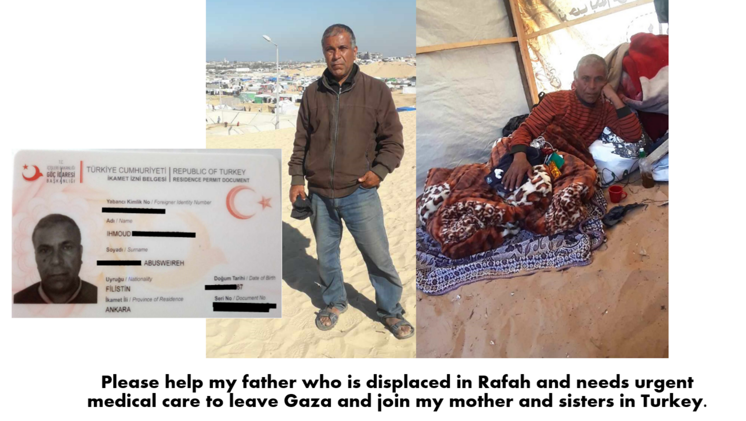 Fundraiser by Ola AbuSaid : Help my father leave Gaza & join family in ...