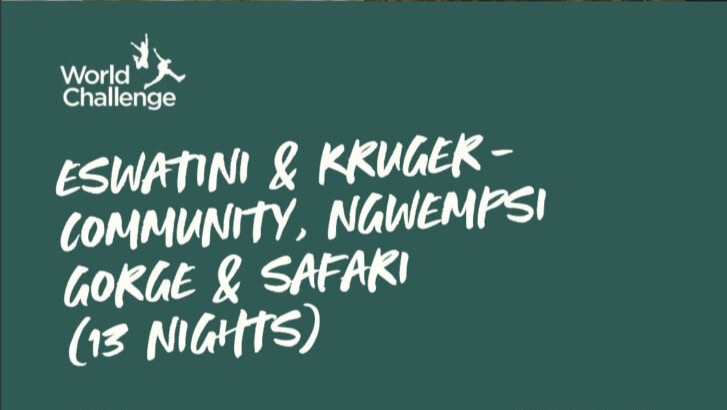 Fundraiser by Jacob Townsend : Jacob's Tour to eSwatini and Kruger