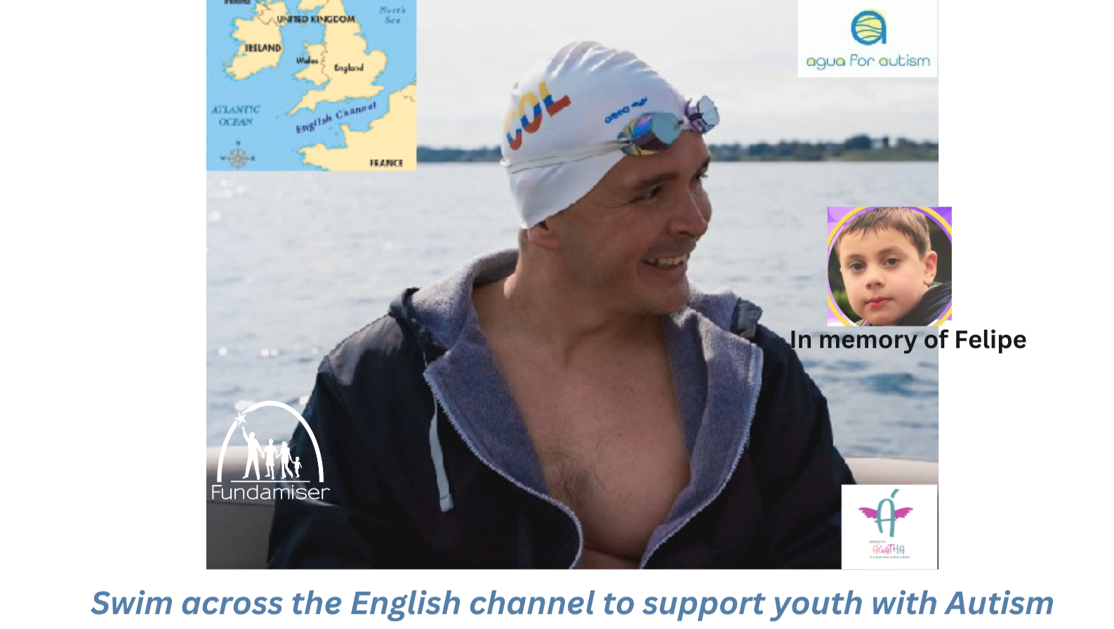 Agua for Autism swims the english channel photo