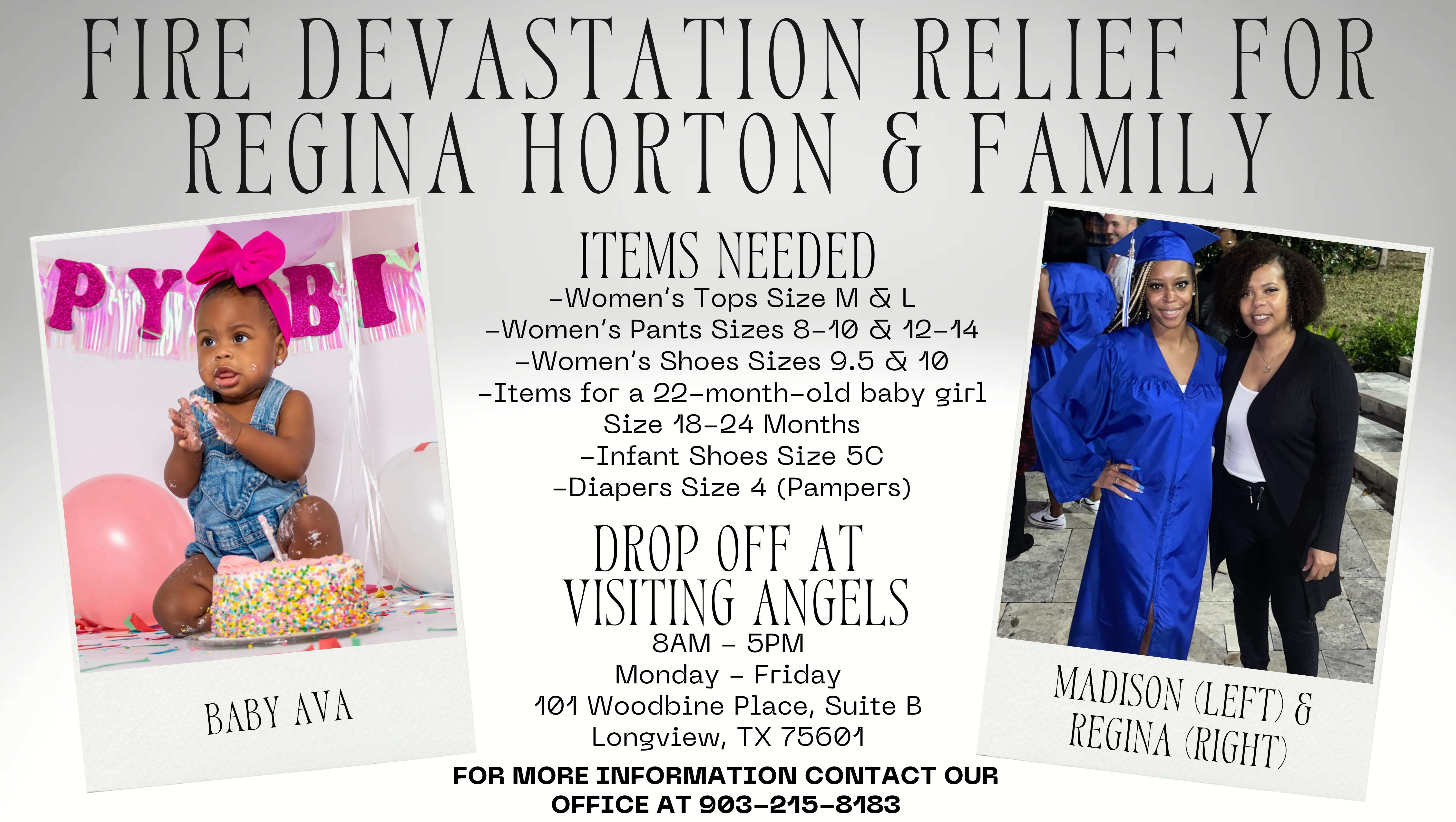 Fire Devastation Relief For Regina Horton & Family photo