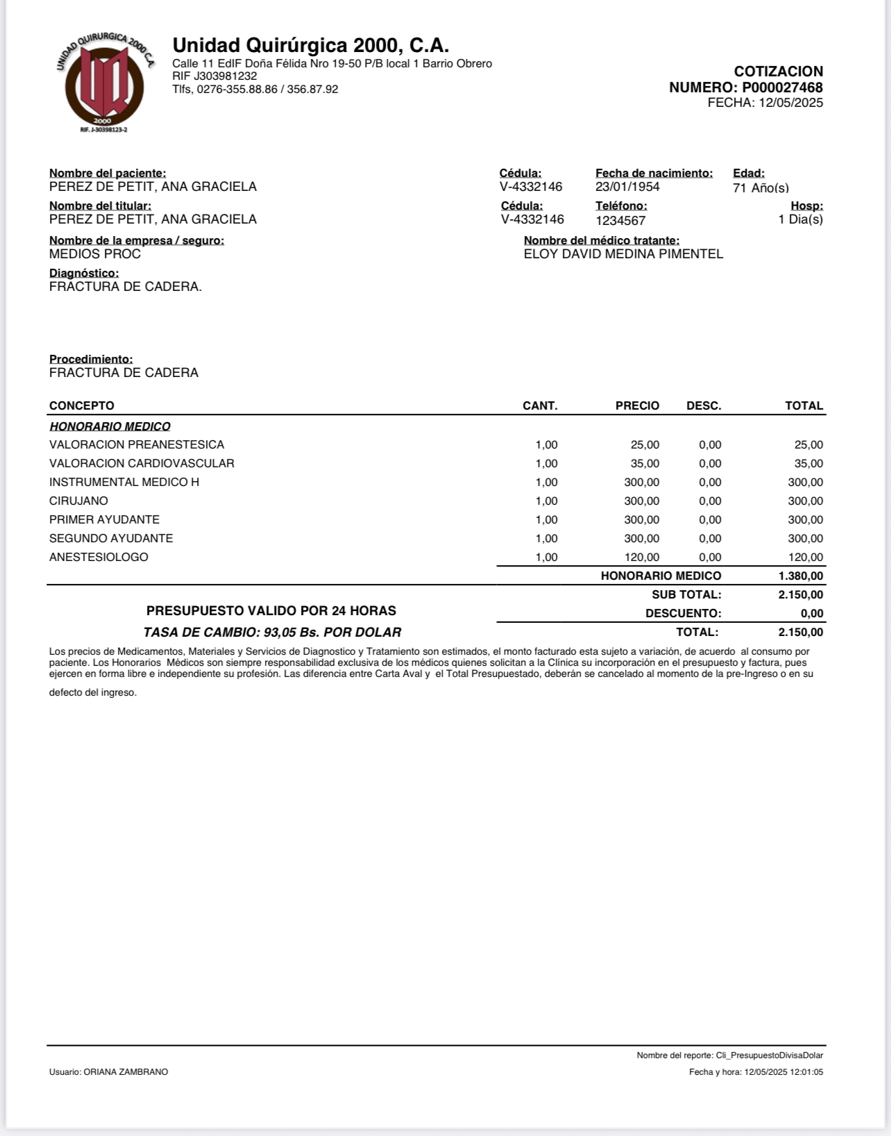 Recaudación reemplazo de prótesis de cadera por caída campaign photo, 2 of 7