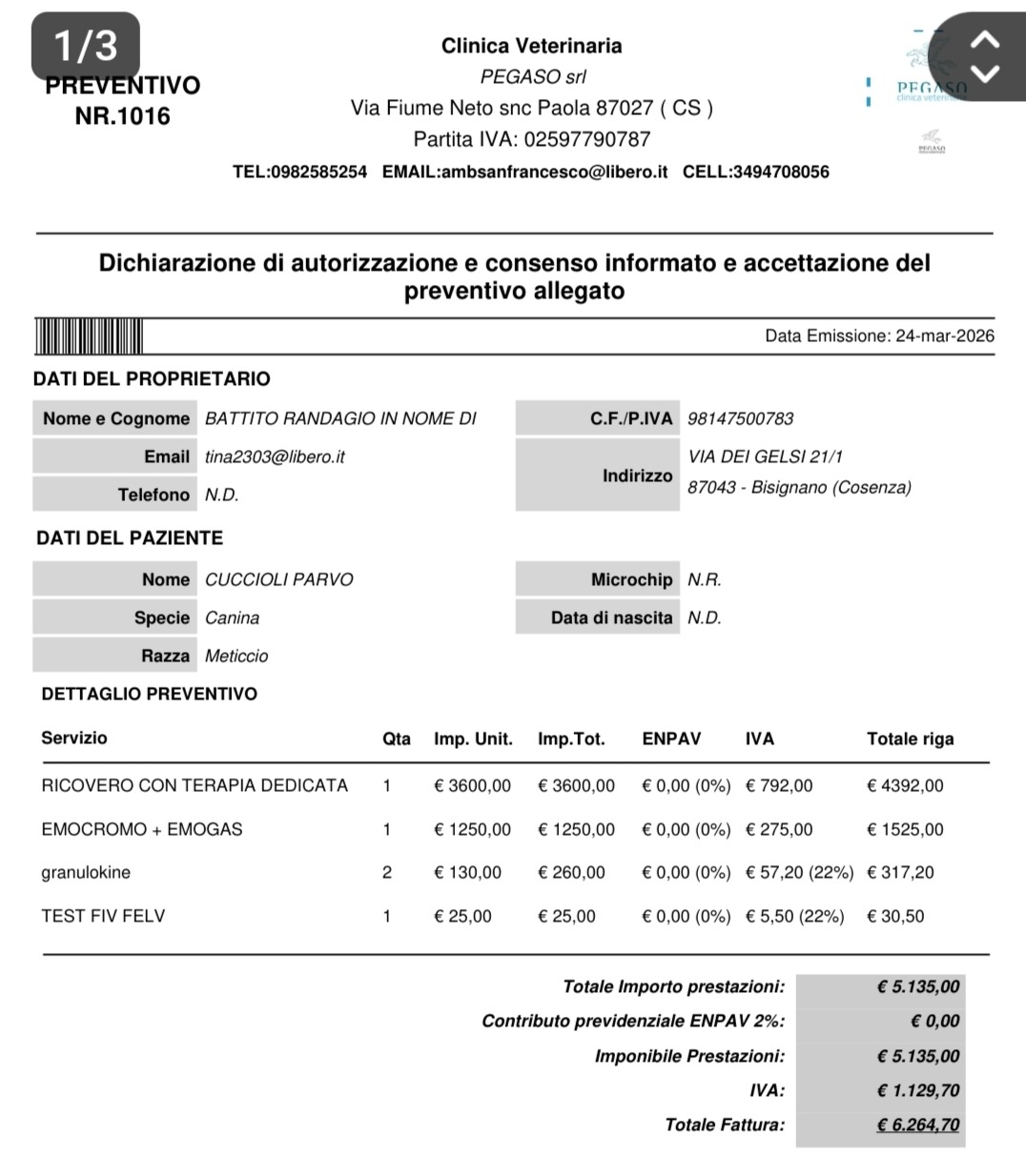 Foto van campagne Aiutateci a saldare il conto della clinica!!!, 7 van 8