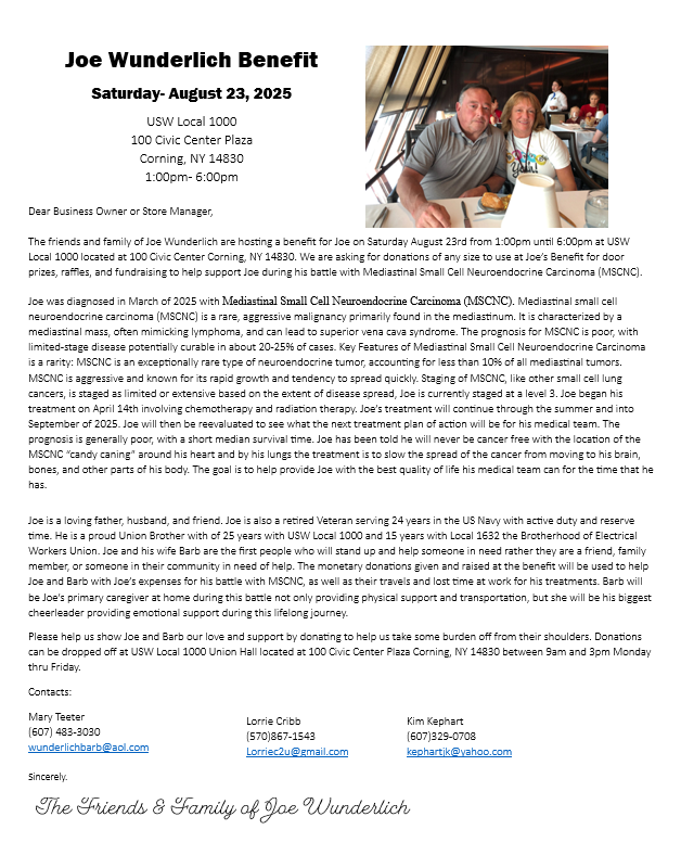 Donate to Ease Joe Wunderlich's Cancer Journey campaign photo, 4 of 5