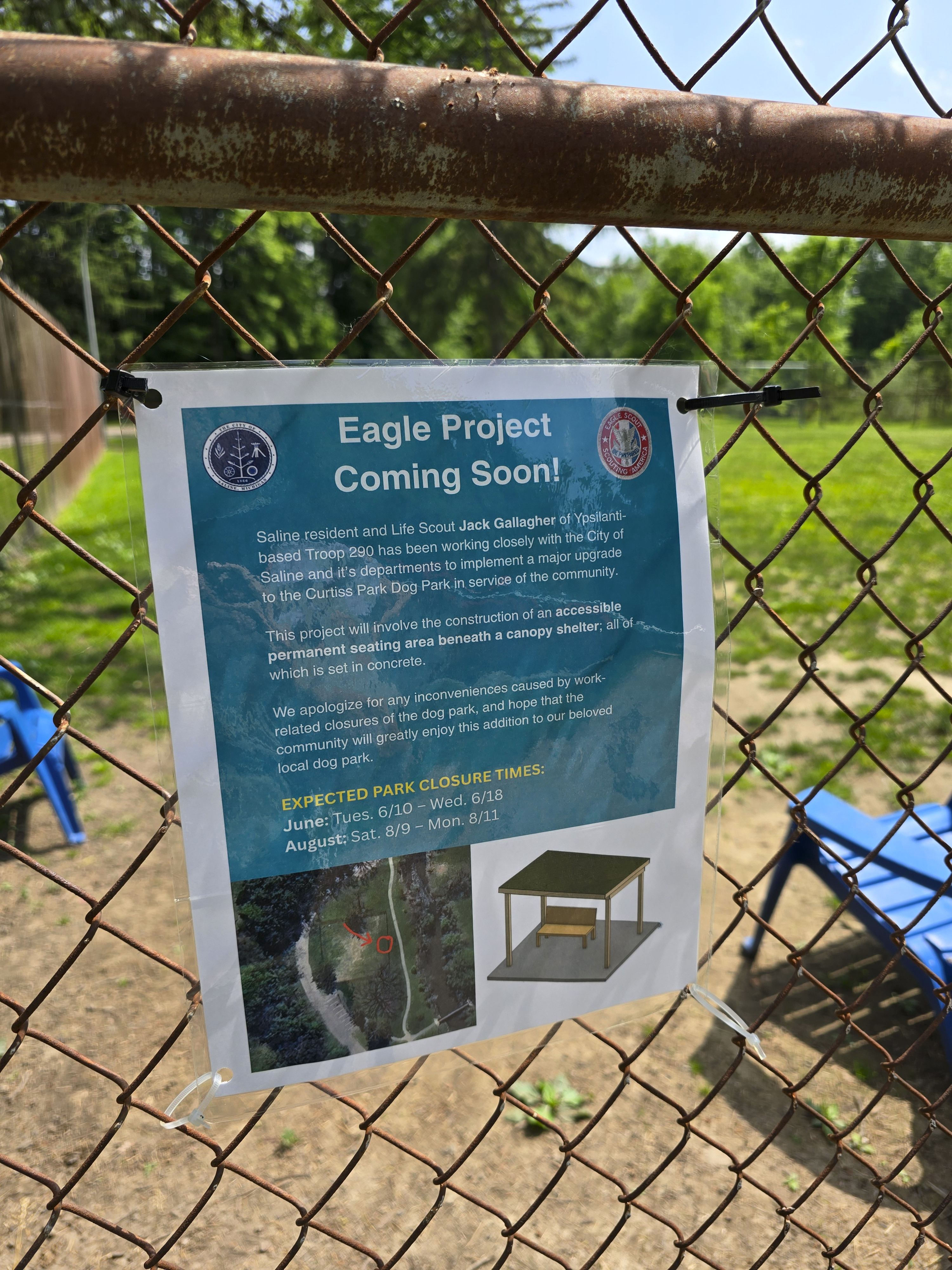 Eagle Project - Curtiss Park Dog Park Permanent Seating Area campaign photo, 6 of 7