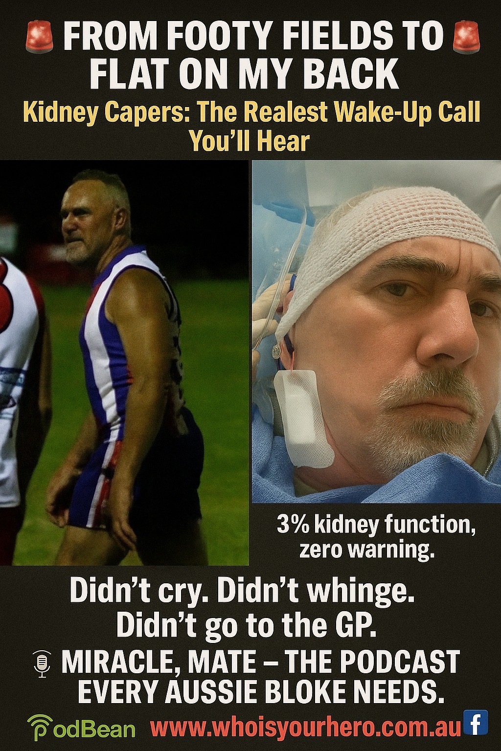 Awareness for male GP visits,blood tests,stop kidney fails. campaign photo, 2 of 7