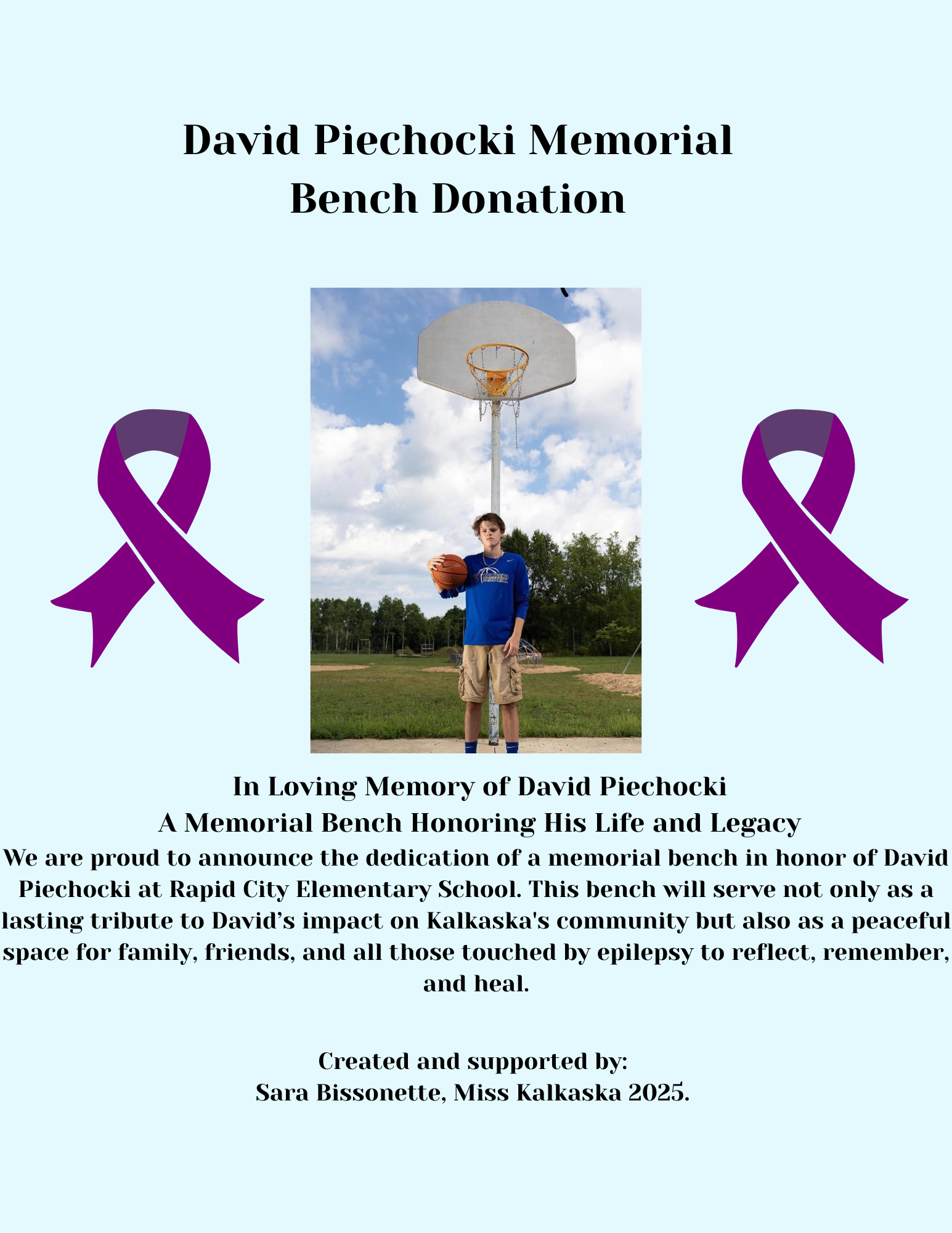 Honor David Piechocki with a Memorial Bench campaign photo, 2 of 4