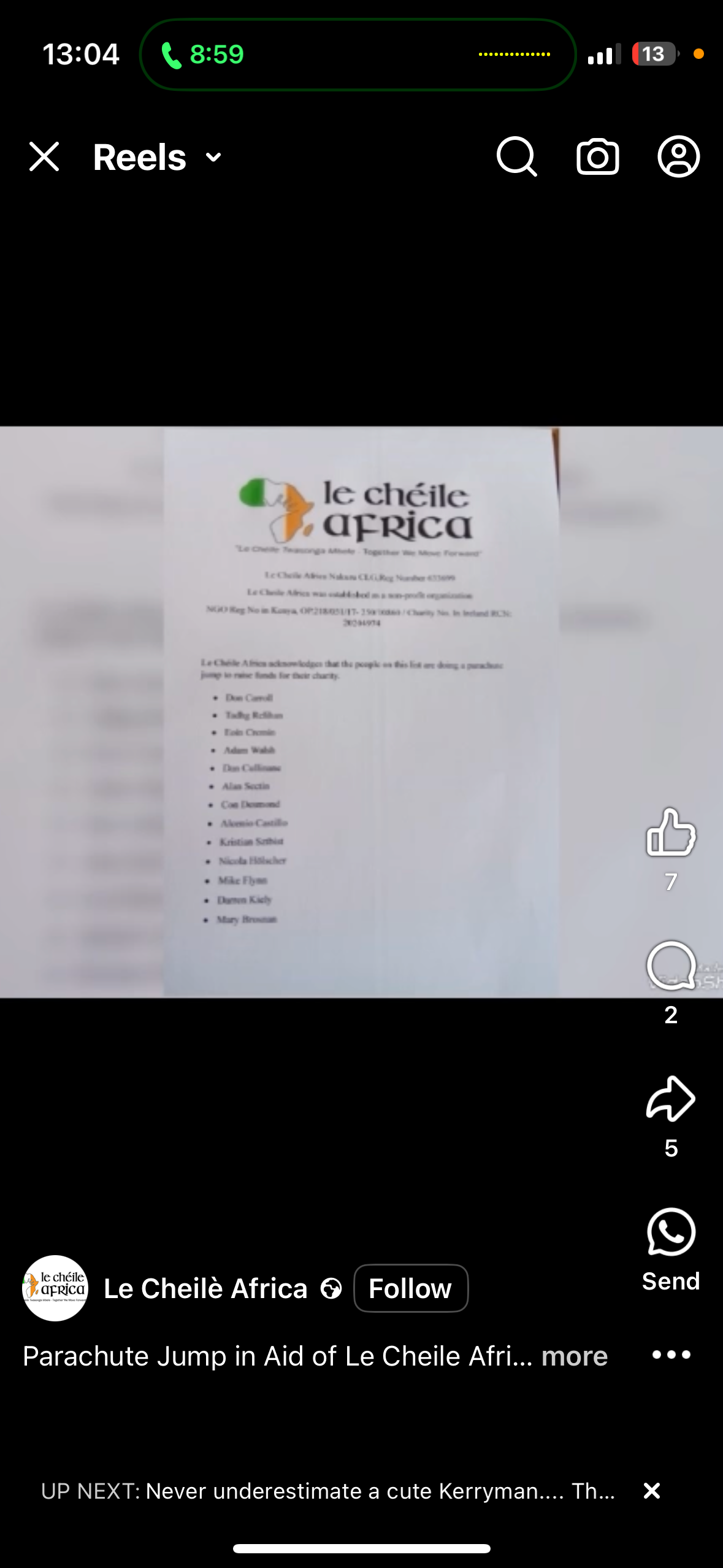 Parachute Jump for Le Cheile Africa campaign photo, 2 of 6