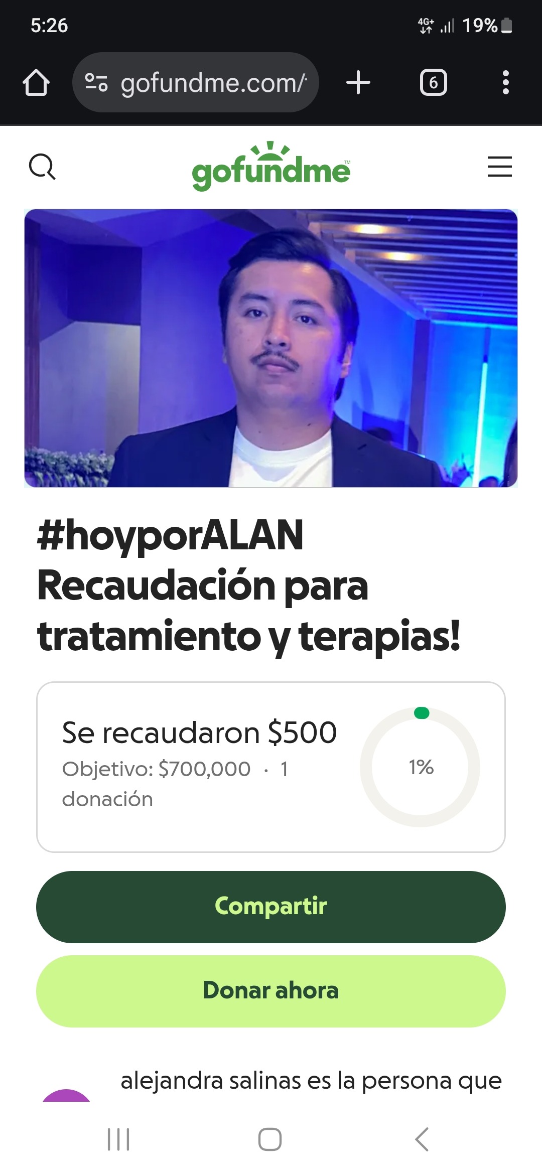 #hoyporALAN Recaudación para tratamiento y terapias! campaign photo, 2 of 4