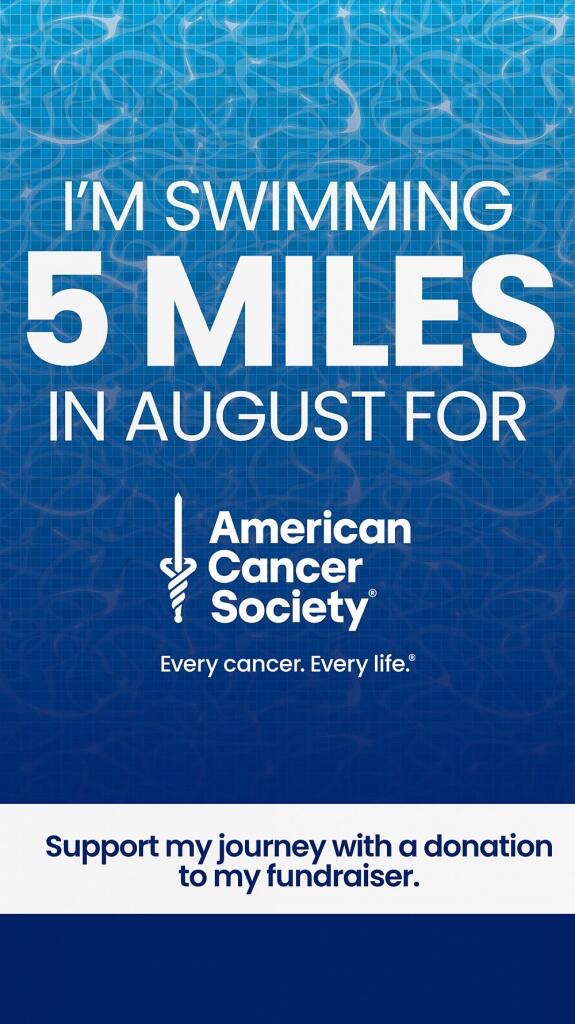 Swim 5 Miles for American Cancer Society campaign photo, 2 of 4