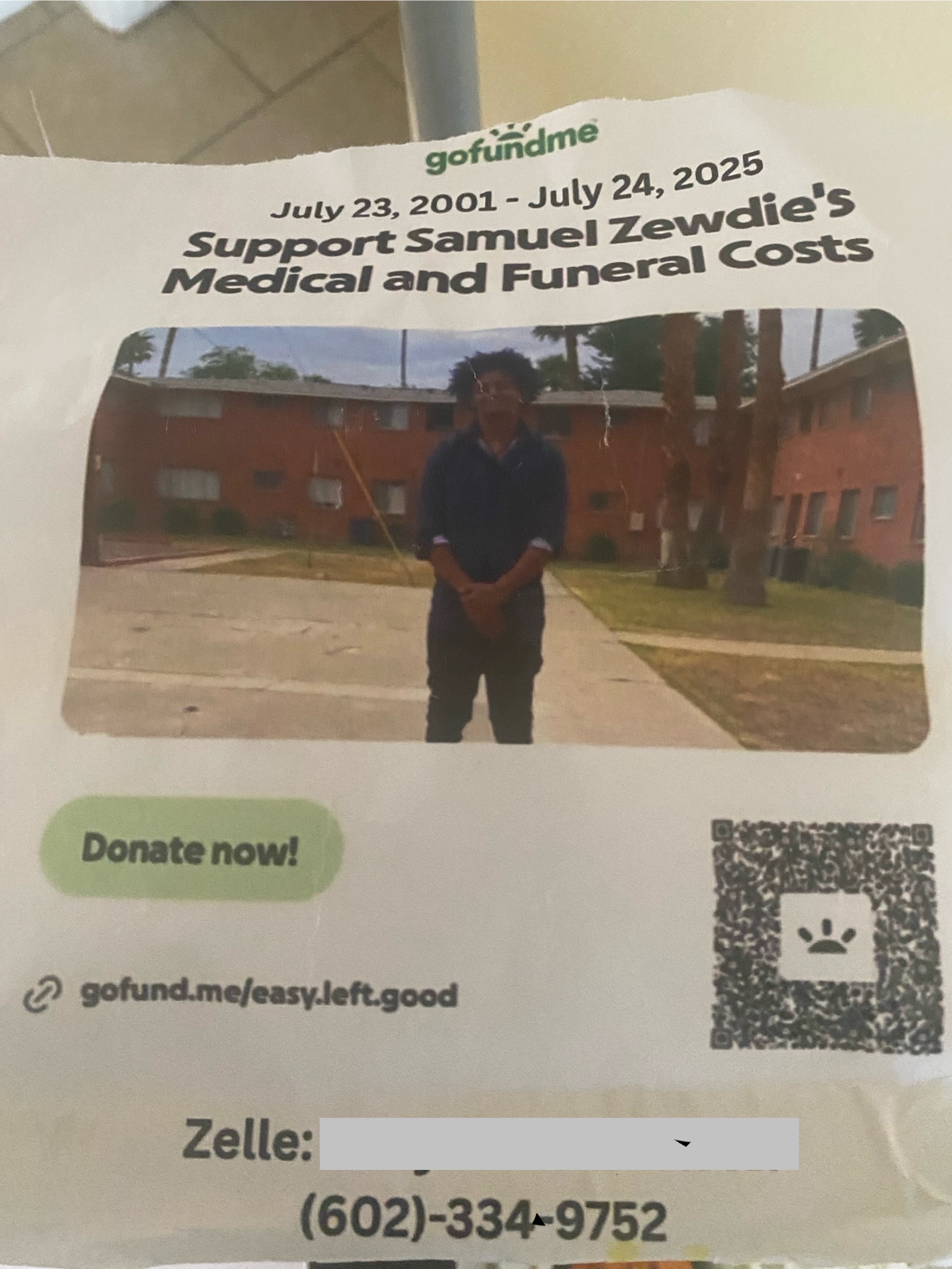 In loving memory Samuel Zewdie's campaign photo, 4 of 6