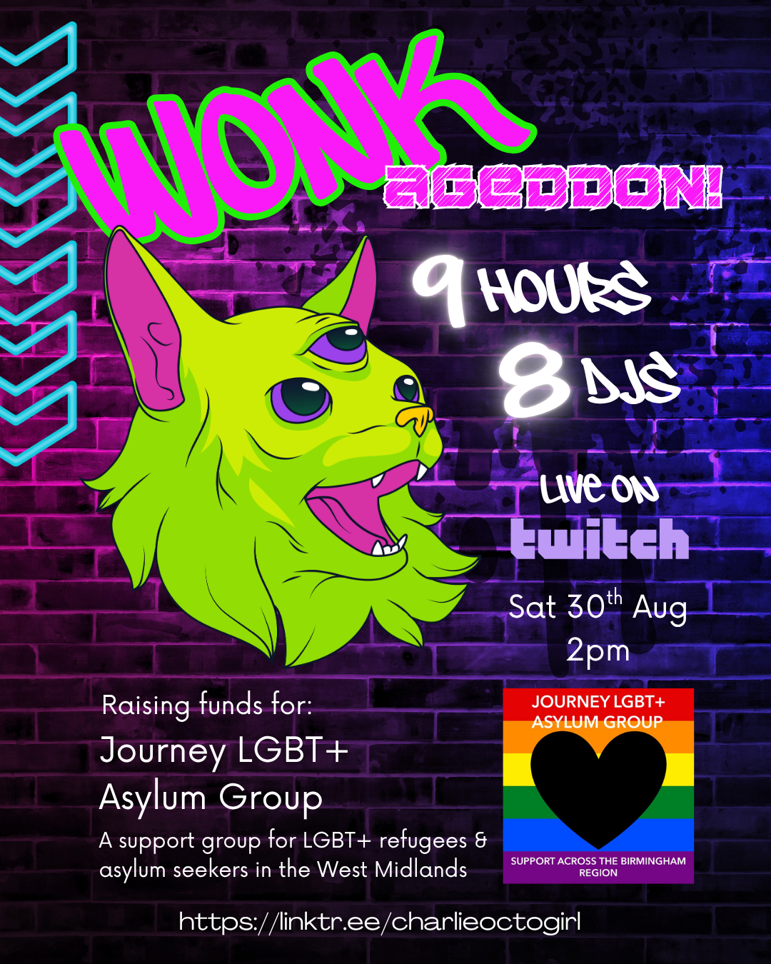 WONKageddon 9 hour DJ stream for Journey LGBT Asylum Group campaign photo, 2 of 6
