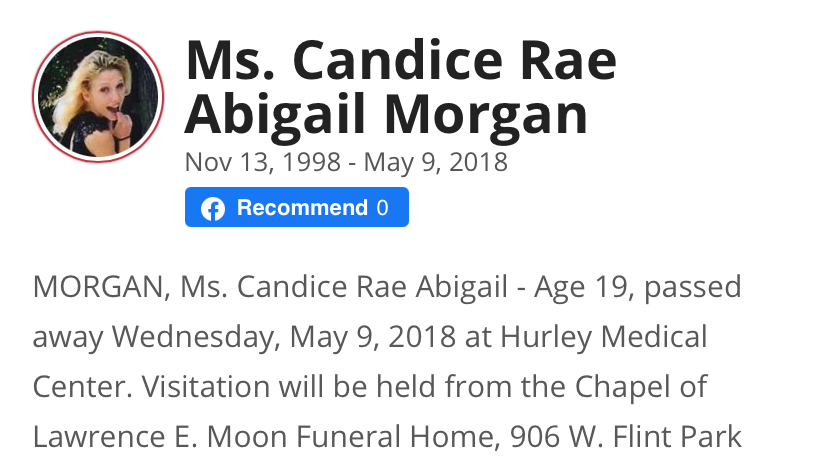 <h1>19 year old Candice’s Funeral Costs Need Your Help<span class="hidden-full-title" style="display:none;"> ❤️ by Carolyn Heacox</span></h1>