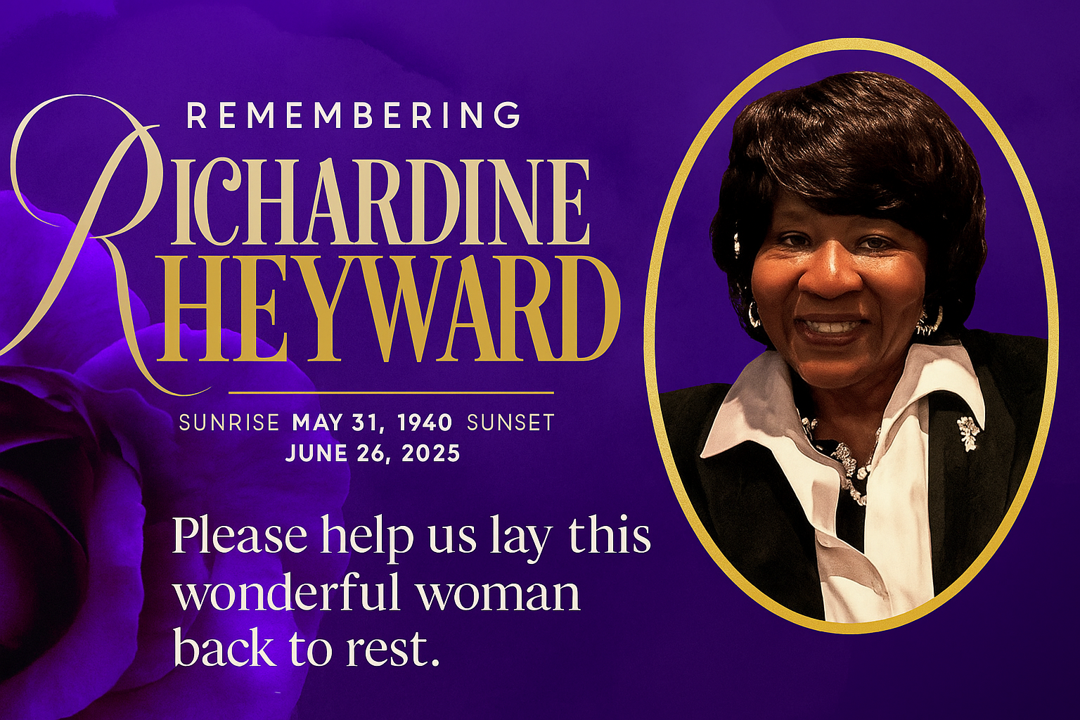 Help Honor Richardine G. Heyward's Final Wish campaign photo, 2 of 5