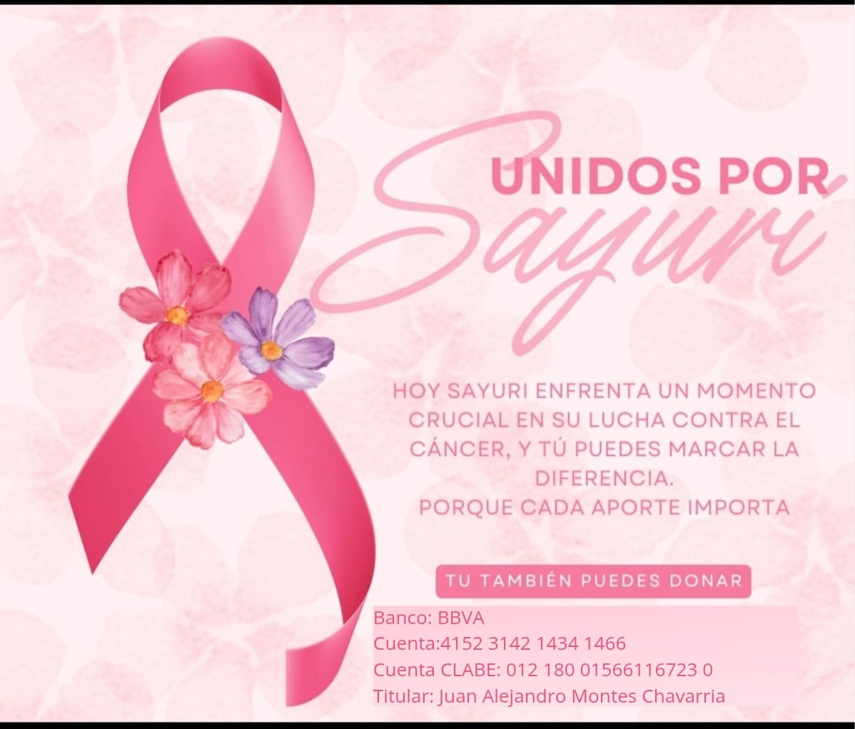 DONACIÓN PARA EL TRATAMIENTO DE CANCER DE MAMA PARA SAYURI campaign photo, 6 of 7