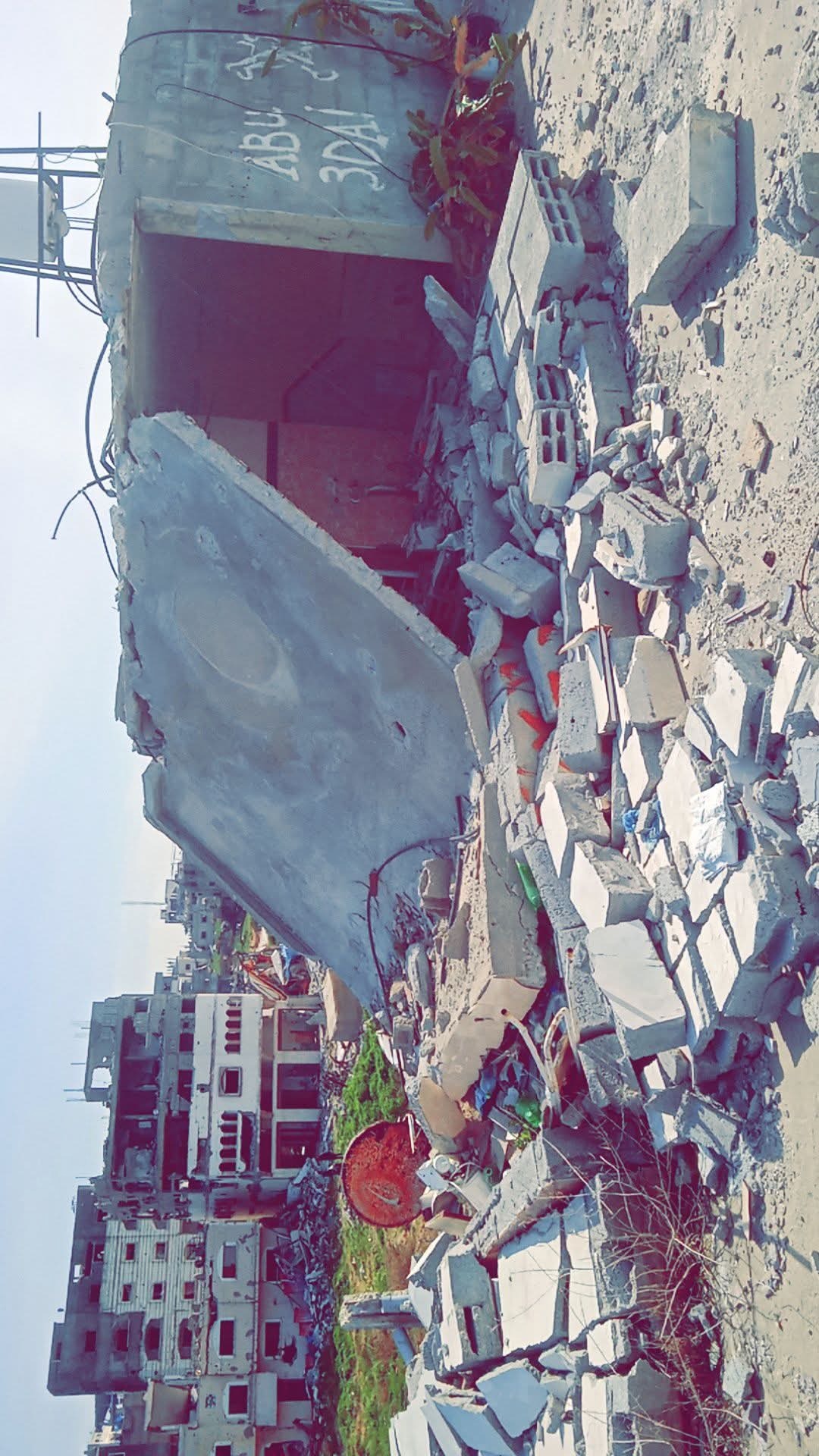 I am Saleh, 16 years old. My house was bombed. I am from Gaz campaign photo, 2 of 6