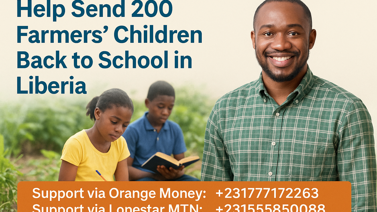 Help 200 Farmers' Children Return to School photo