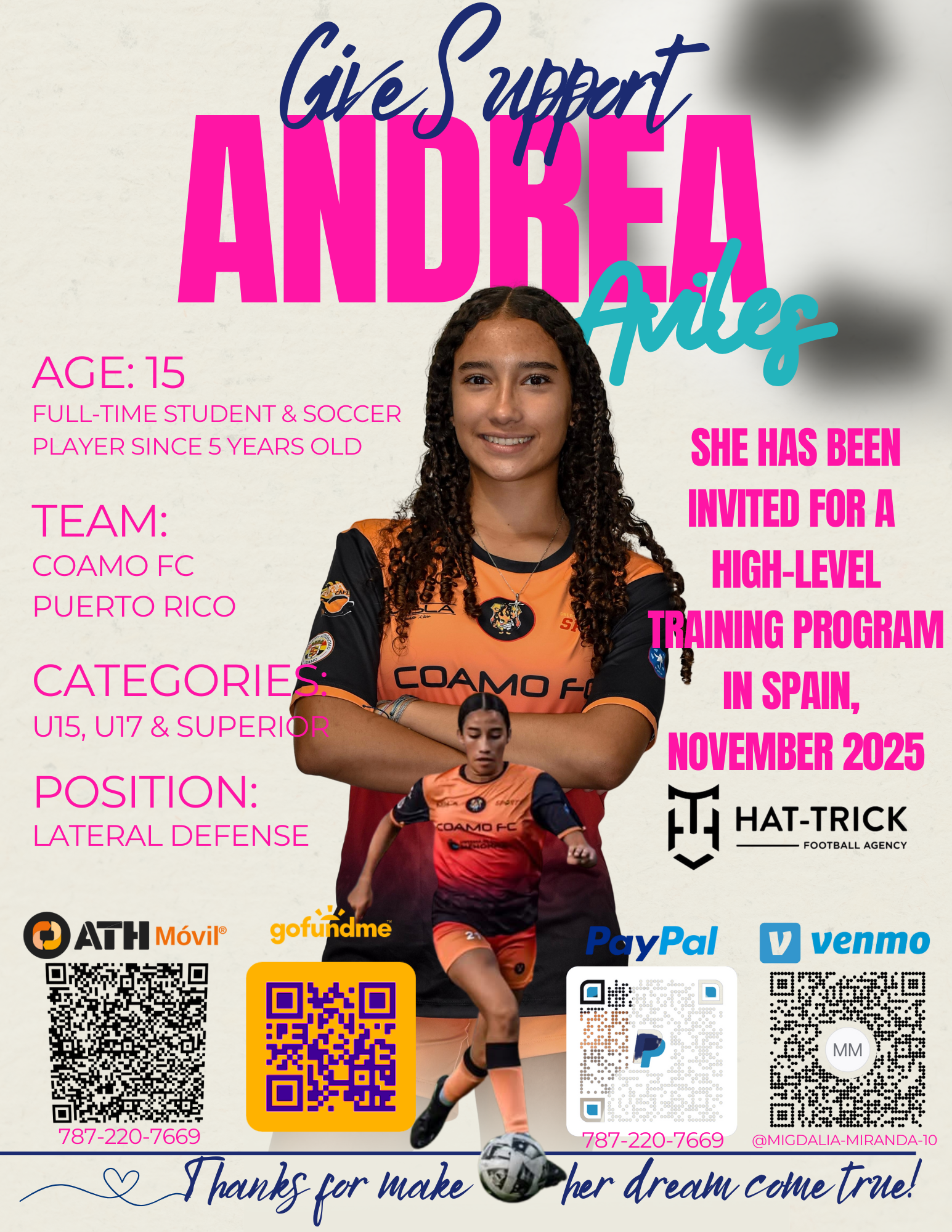 Support Soccer Dreams for ANDREA AVILES. campaign photo, 2 of 8