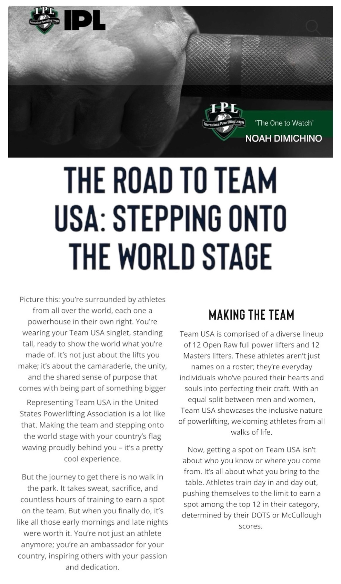 Help Noah on his Team USA journey! campaign photo, 2 of 7
