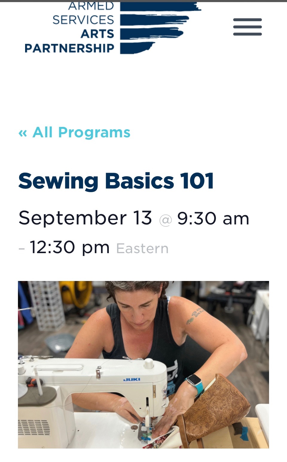 Help Kim bring sewing to the  Armed Services Art Partnership campaign photo, 4 of 5
