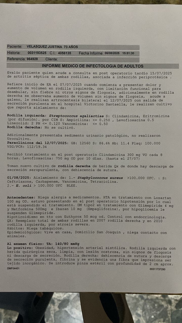 Ayuda para Justina: cirugía urgente de rodilla x infeccion campaign photo, 6 of 8