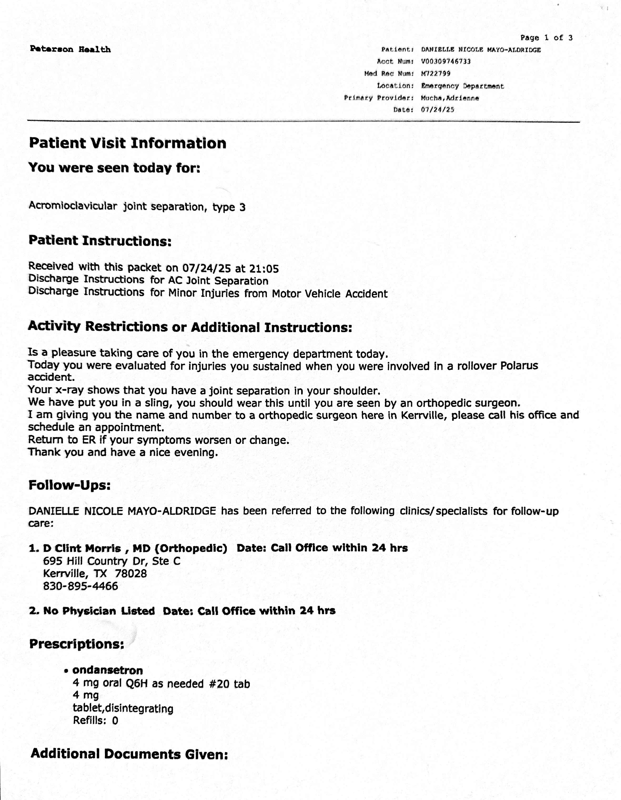 Danielle's Orthopedic Injury Following Volunteer Efforts campaign photo, 4 of 6