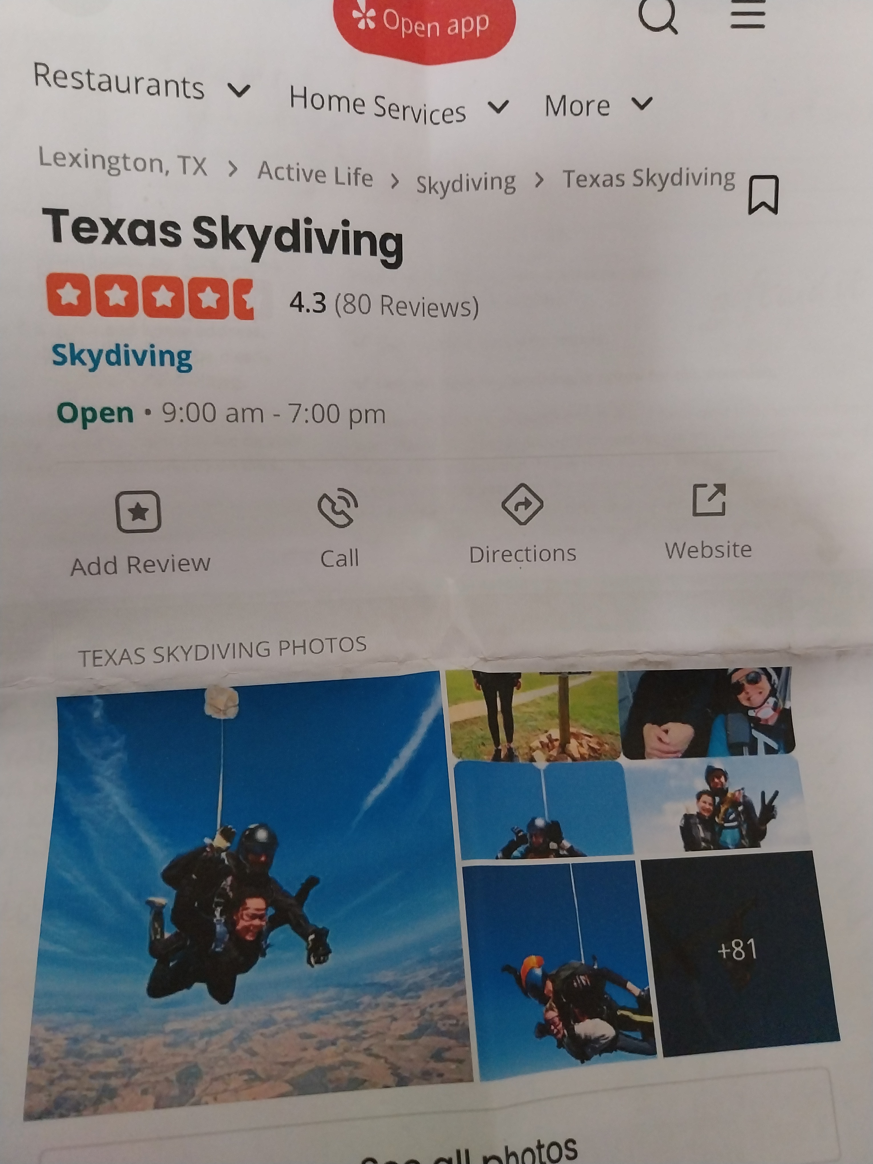 Texas sky diving campaign photo, 2 of 4