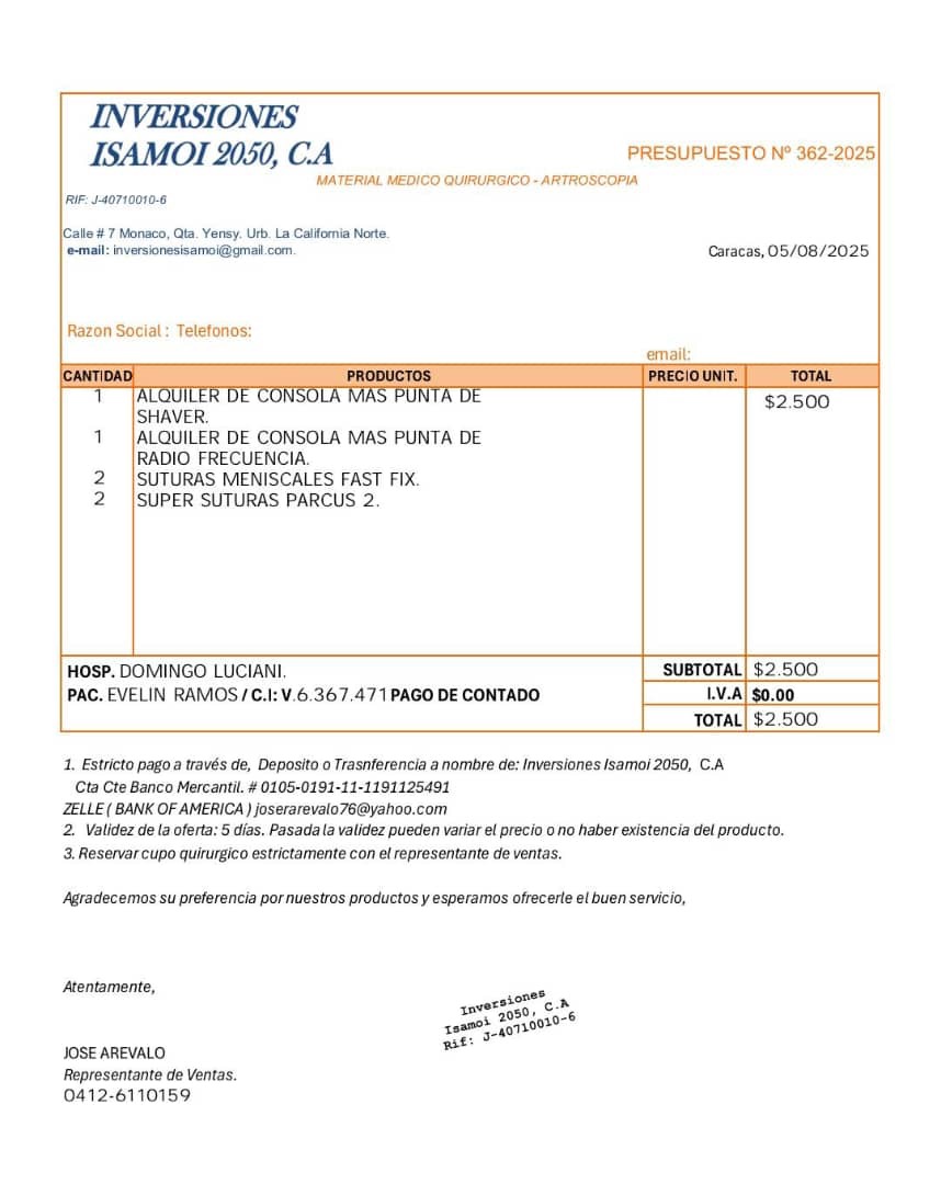 Insumos Médicos para operacion de rodillas x 2 campaign photo, 4 of 5
