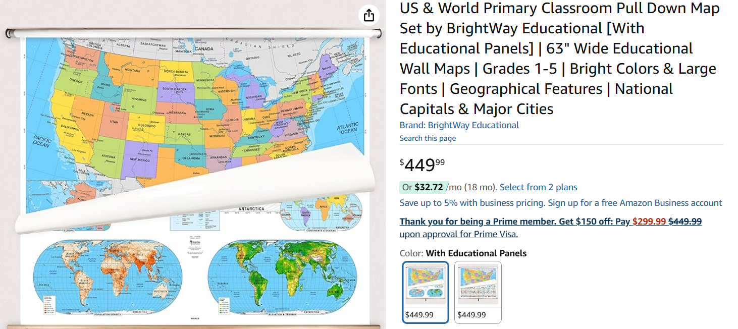 Equip a Classroom: Donate for a Roll-Down Map campaign photo, 2 of 3