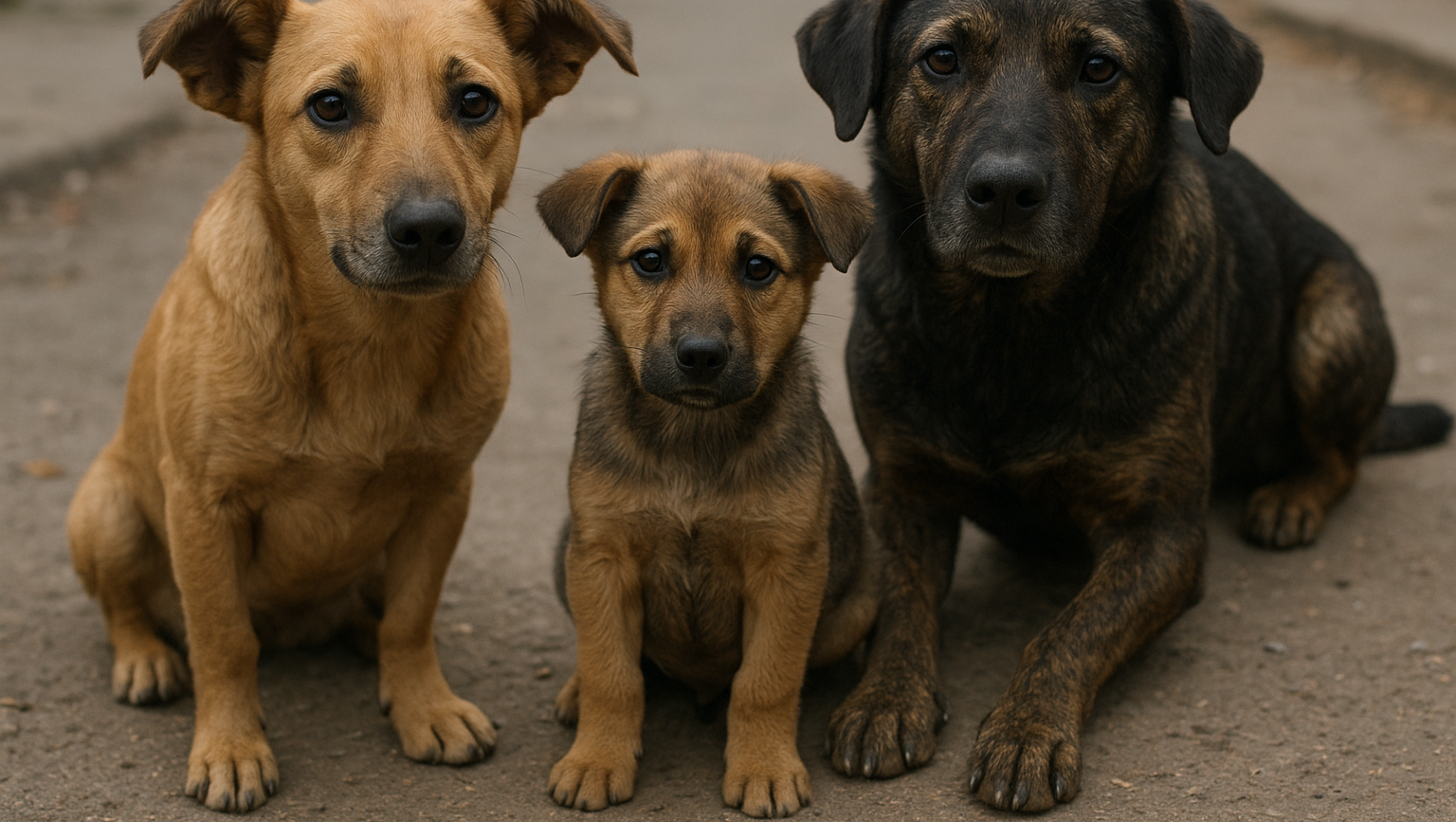 Un techo y alimento para perritos de la calle photo