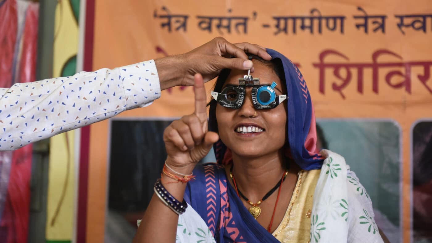 Volunteering in Kolkata India providing vision aid campaign photo, 2 of 4