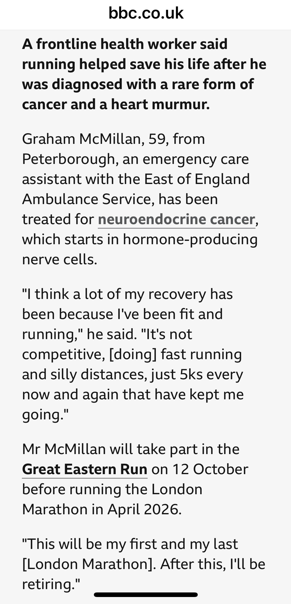 Great Eastern Run for Neuroendocrine Cancer Trust & the NHS campaign photo, 2 of 8