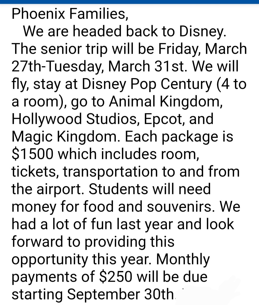 Marshall's Senior Class Trip campaign photo, 6 of 8