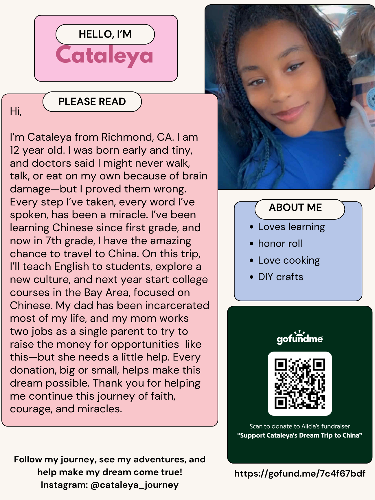 Support Cataleya's Dream Trip to China campaign photo, 2 of 7