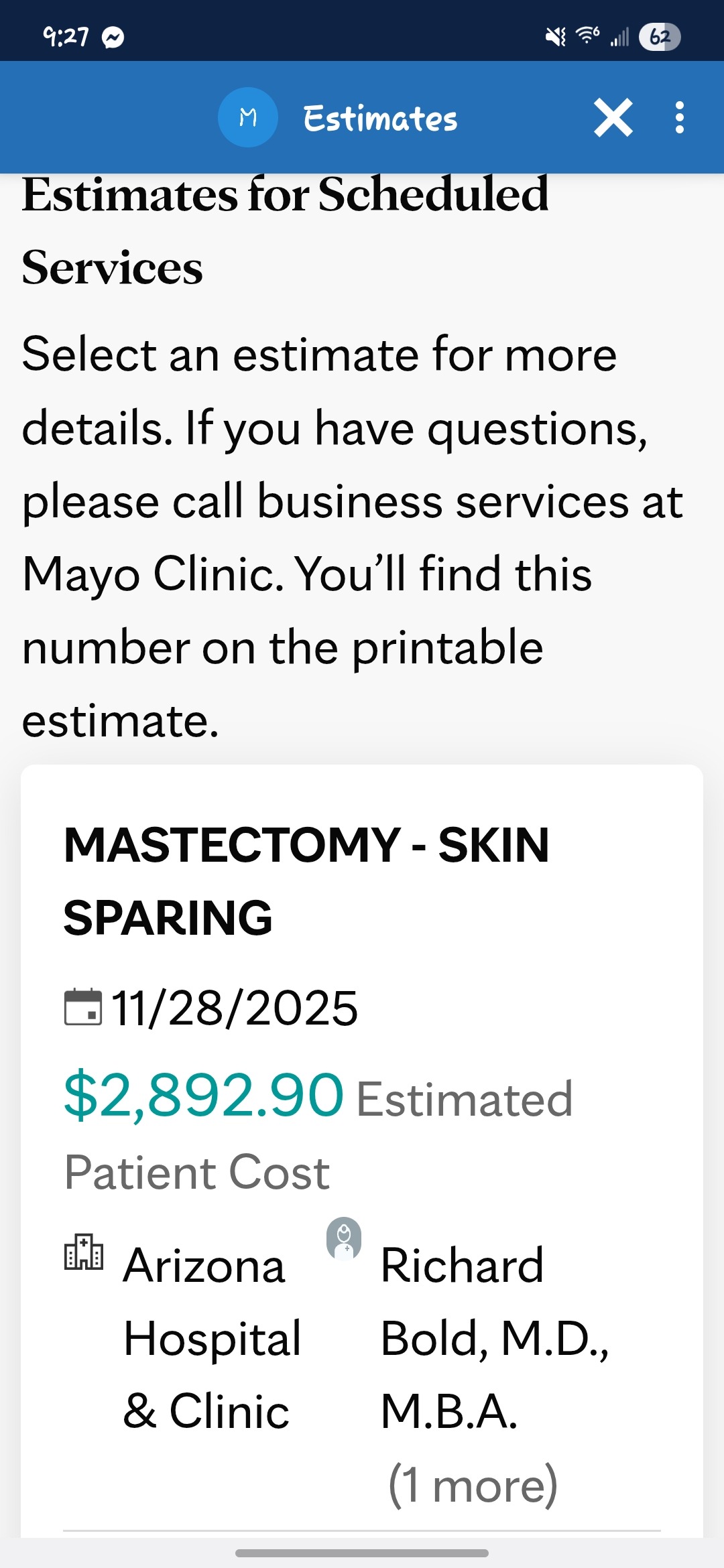 DCIS SURGERY AT MAYO CLINIC campaign photo, 2 of 5